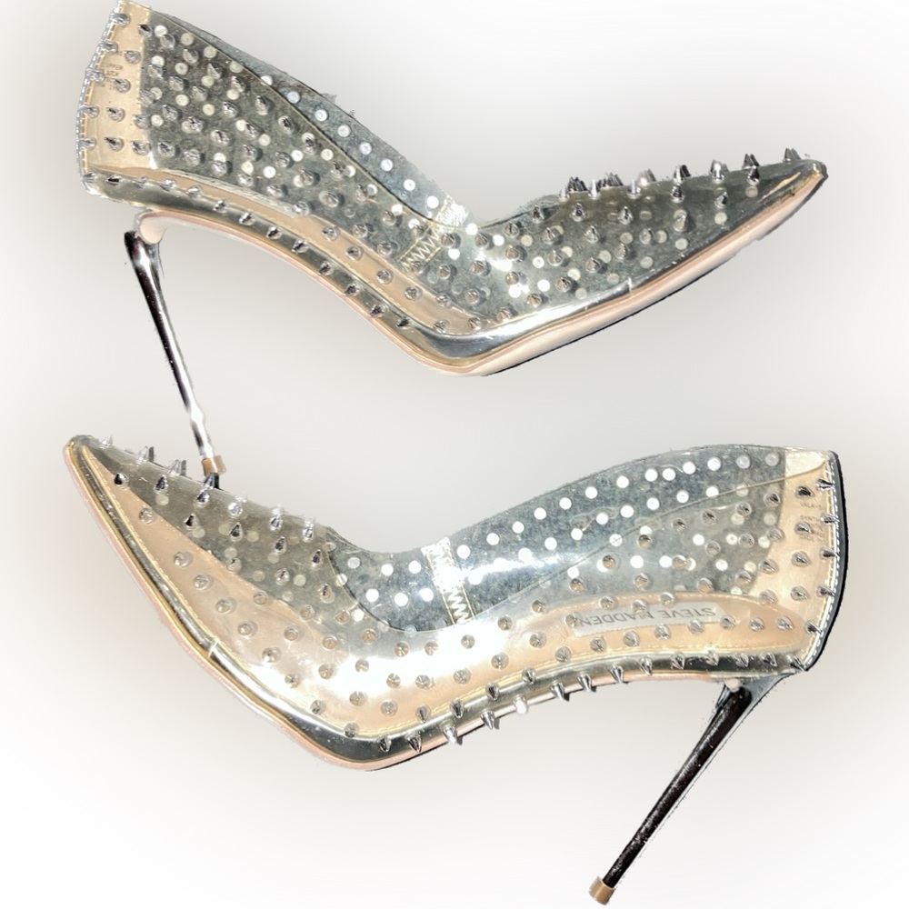 Spiked, see through heels